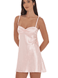 Jacquard Babydoll Dress in Baby Pink - thumbnail 3