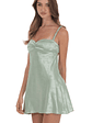 Jacquard Babydoll Dress in Sage - thumbnail 2
