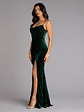 Helga Velvet Lace-Up Slit Mermaid Dress - thumbnail 4