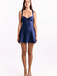 Jazzy Navy Contrast Rhinestone Mini Dress - thumbnail 3