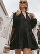 Hart Long Sleeve Mini Dress - Black - thumbnail 1