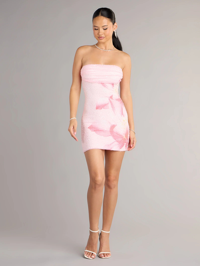 Hilary Tropical Floral Bead Mini Dress 3