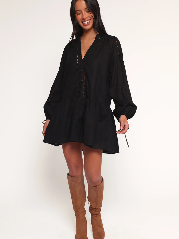 Hart Long Sleeve Mini Dress - Black 2
