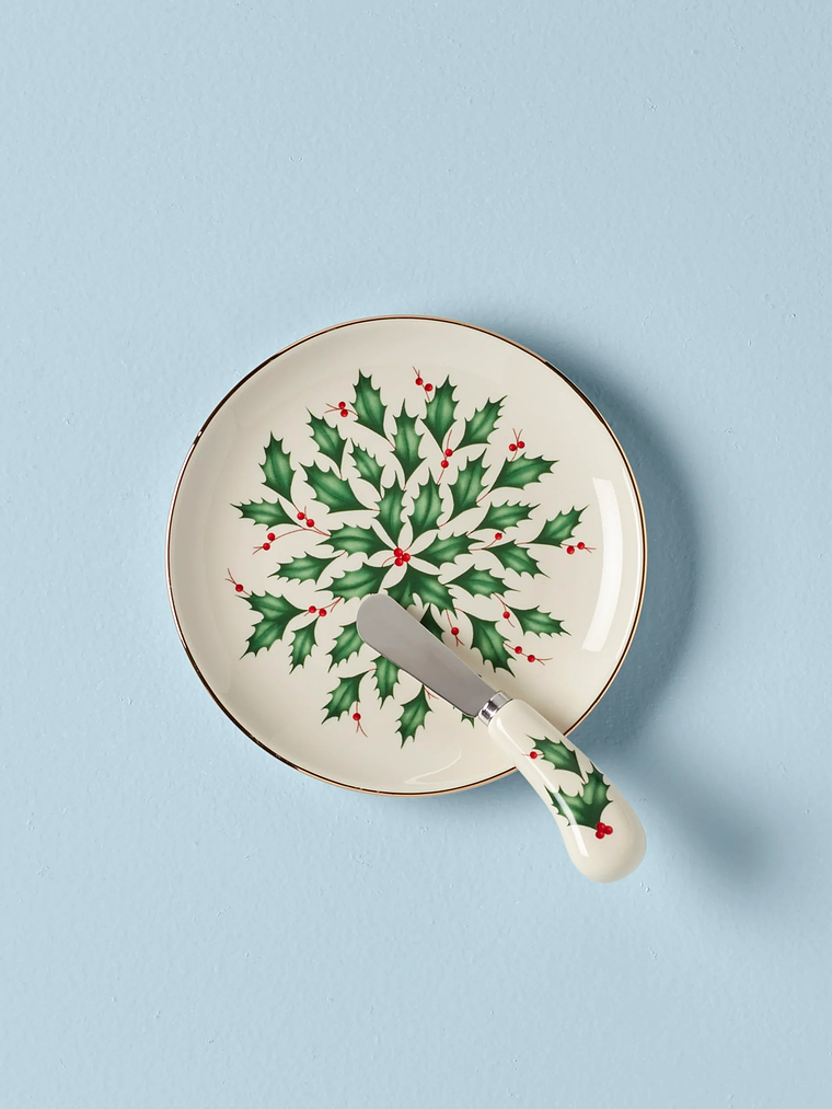 Hosting The Holidays Cheese Plate & Knife Set 1