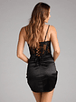 Hillary Satin Corset Lace-Up Mini Dress - thumbnail 2