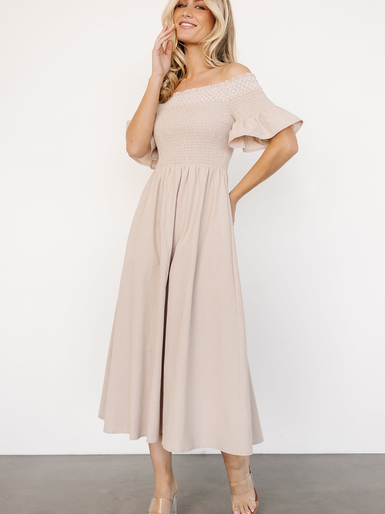 Jodi Off Shoulder Dress | Natural 3