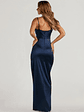 Iliana Cowl Neck High Slit Satin Column Dress - thumbnail 12