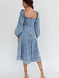 Jeanie Long Sleeve Midi Dress Denim Blue - thumbnail 2