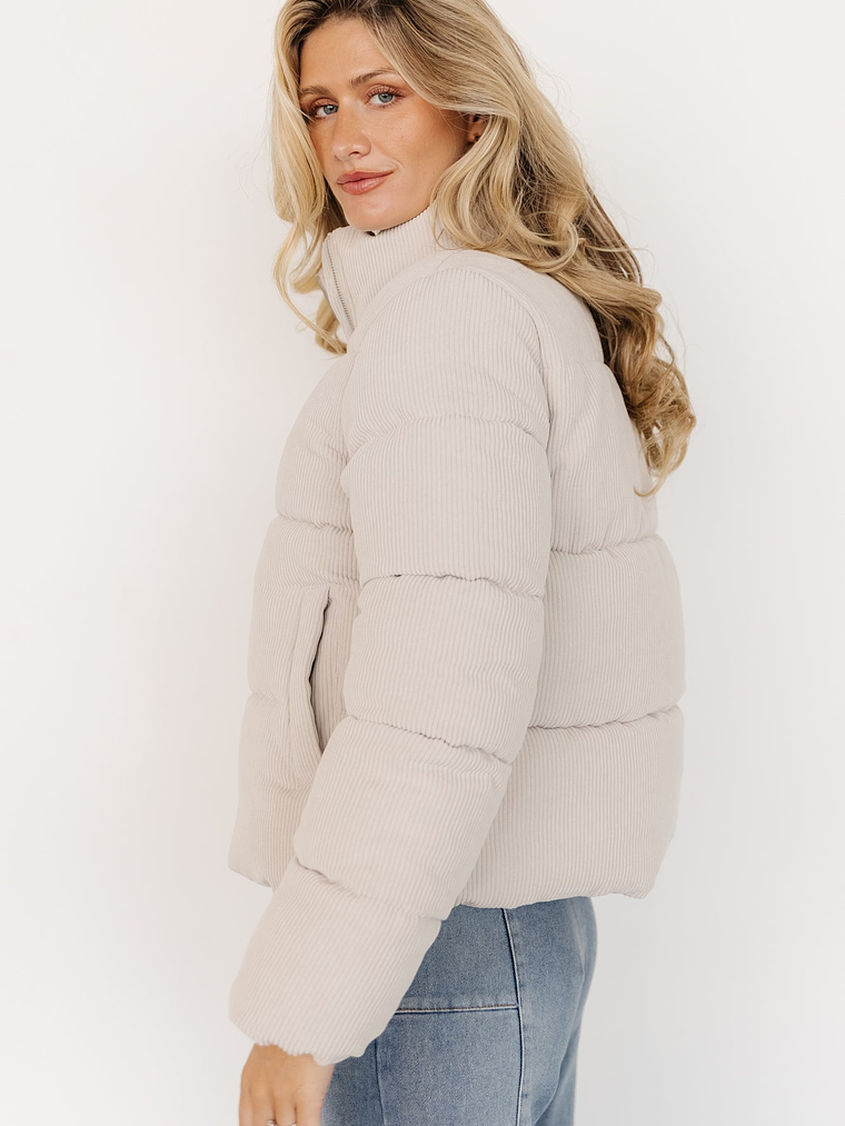 Holden Corduroy Puffer Jacket | Light Greige 2