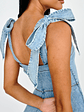 Jeanie Bow Shoulder Mini Dress Denim - thumbnail 4