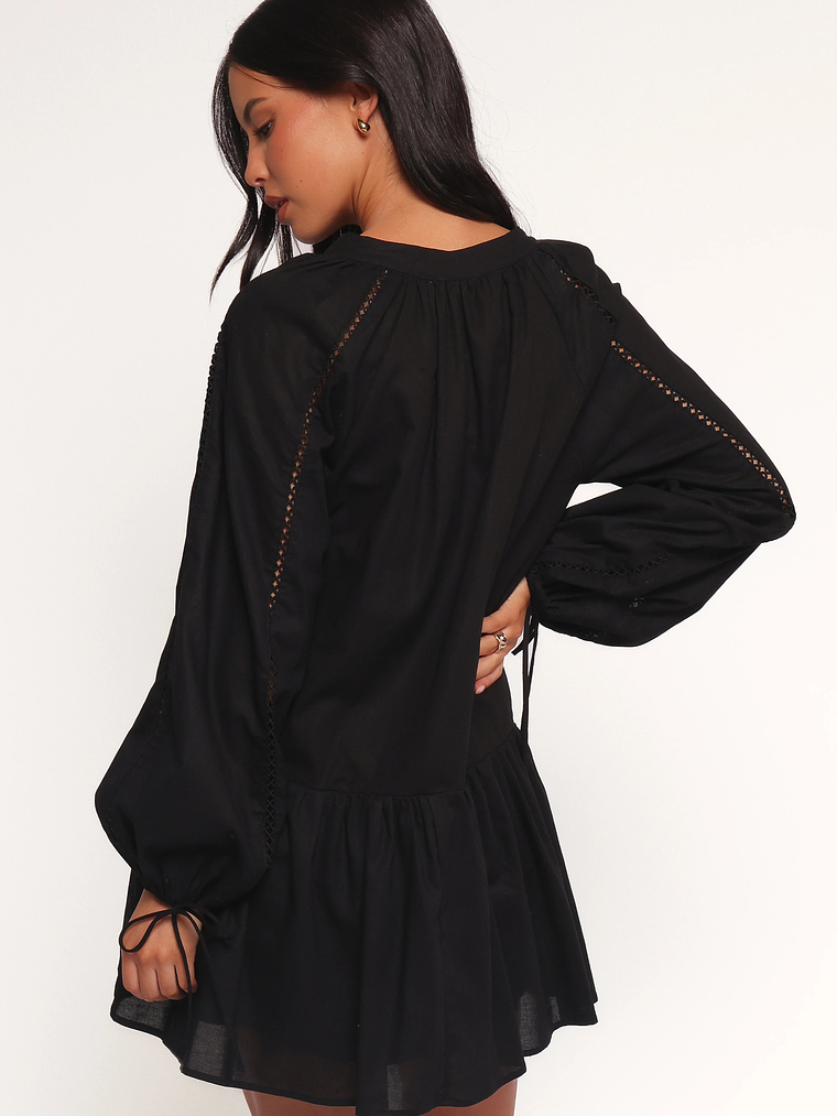 Hart Long Sleeve Mini Dress - Black 4