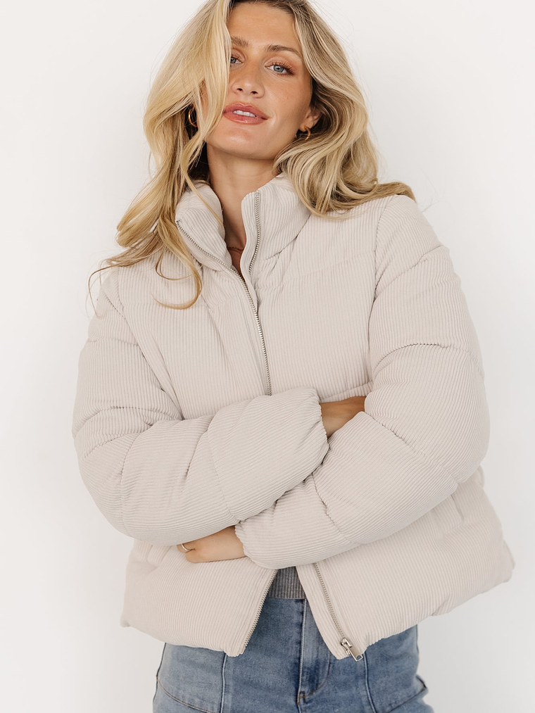 Holden Corduroy Puffer Jacket | Light Greige 3