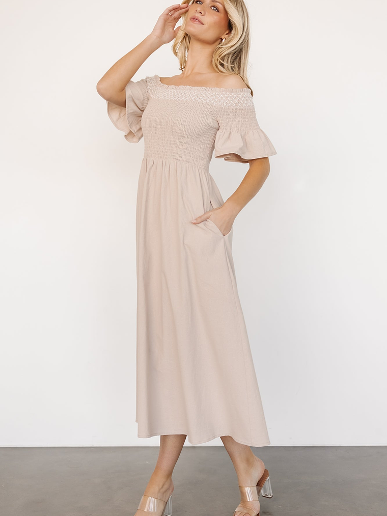Jodi Off Shoulder Dress | Natural 6