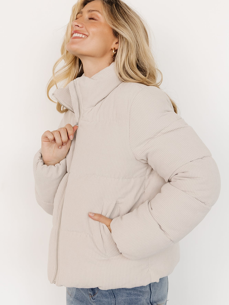 Holden Corduroy Puffer Jacket | Light Greige 5