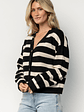 Jaden Striped Cardigan | Black + Ivory - thumbnail 6