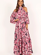 Hilary Pleated Maxi Dress - Pink Floral - thumbnail 9
