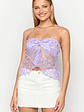 Isabella Purple Sequin Strapless Top - thumbnail 1