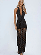 Hot Right Now Polka Dot Maxi Dress Black - thumbnail 2