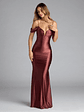 Jelene Cold-Shoulder Mermaid Satin Formal Dress - thumbnail 1