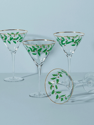 Holiday 4-Piece Martini Glass Set