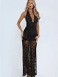 Hot Right Now Polka Dot Maxi Dress Black - thumbnail 5