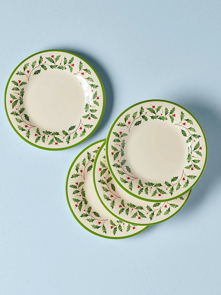Holiday 4-Piece Melamine Accent Plate Set 1