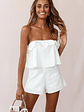 Joey Strapless Tie-Back Romper White - thumbnail 1