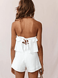 Joey Strapless Tie-Back Romper White - thumbnail 2