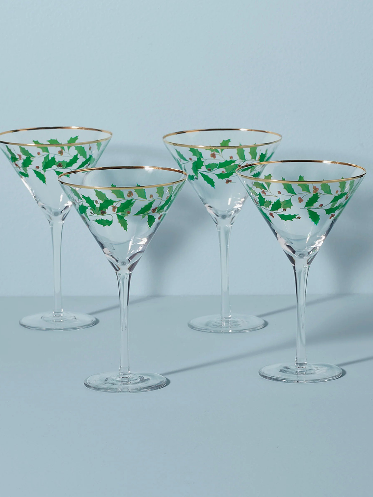 Holiday 4-Piece Martini Glass Set 2