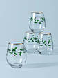 Holiday 4-Piece Stemless Wine Glasses - thumbnail 1