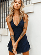 Isabella V-Neck Open Back Lace Dress Navy - thumbnail 3