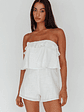 Joey Strapless Tie-Back Romper White - thumbnail 3