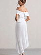 Hattie | White Bardot Tailored Midi Dress With Plisse Skirt - thumbnail 2
