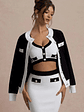 Joelle | Black & White Knit Cardigan - thumbnail 5