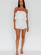 Joey Strapless Tie-Back Romper White - thumbnail 4