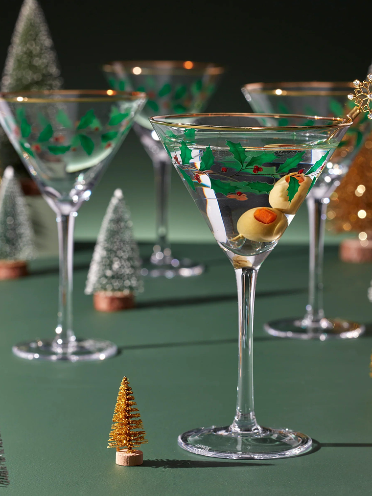 Holiday 4-Piece Martini Glass Set 3