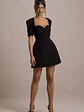 Johanna | Black Sweetheart Short-Sleeve Mini Dress - thumbnail 1