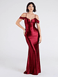 Jelene Cold-Shoulder Mermaid Satin Formal Dress - thumbnail 6