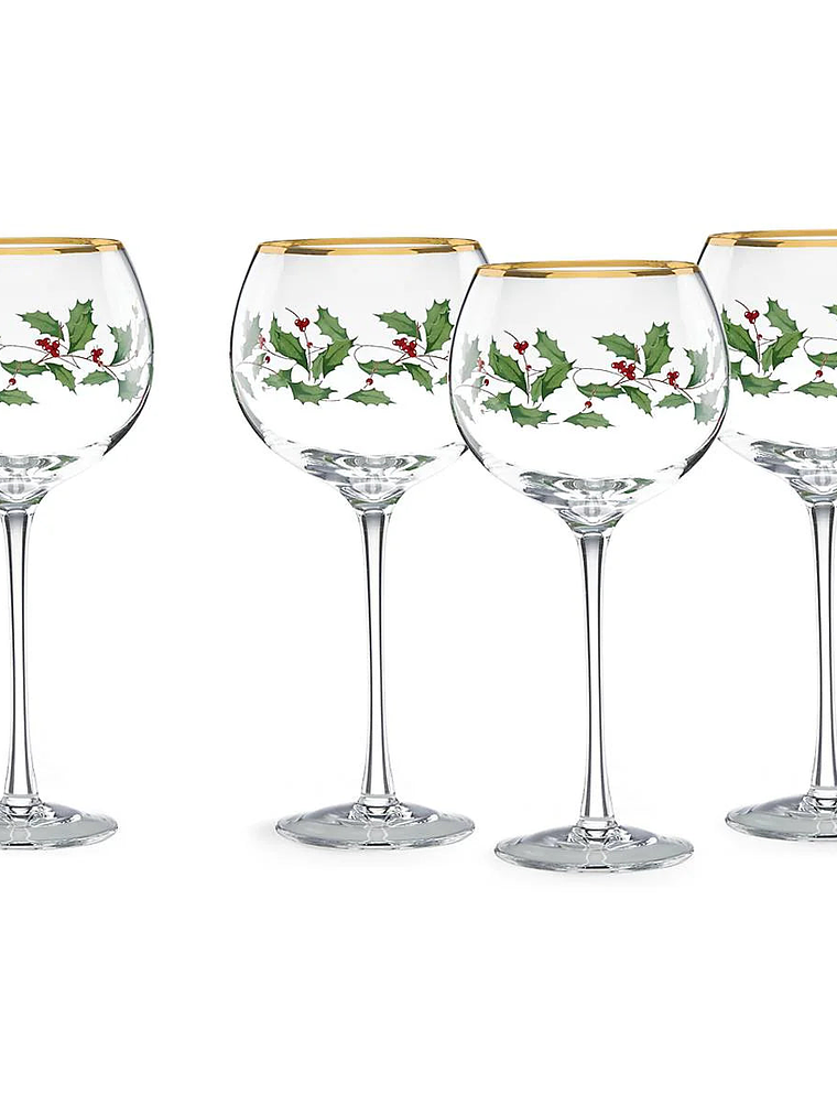 Holiday 4-Piece Wine Balloon Glass Set 2