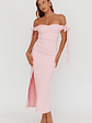 Have Faith Off-Shoulder Bow Sleeve Maxi Dress Baby Pink - thumbnail 4