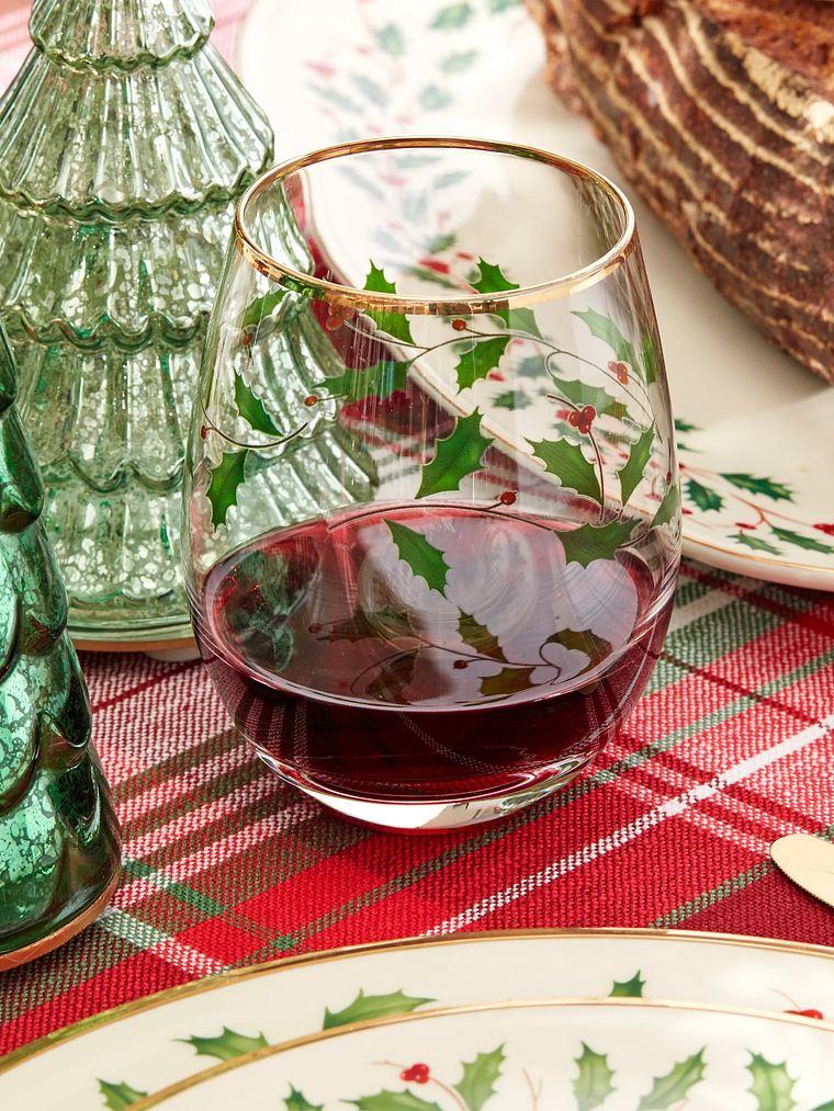 Holiday 4-Piece Stemless Wine Glasses 5
