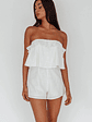 Joey Strapless Tie-Back Romper White - thumbnail 8