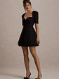 Johanna | Black Sweetheart Short-Sleeve Mini Dress - thumbnail 4