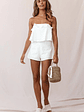 Joey Strapless Tie-Back Romper White - thumbnail 9