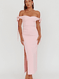 Have Faith Off-Shoulder Bow Sleeve Maxi Dress Baby Pink - thumbnail 5