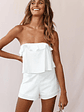 Joey Strapless Tie-Back Romper White - thumbnail 13