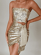 Joie De Vivre Sequin Mini Dress Gold - thumbnail 5