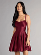 Isabelle Satin Lace-Up Dress With Pockets - thumbnail 1