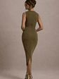 Jemma | Khaki Bodycon Ruched Midi Dress - thumbnail 2