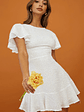 Isabelle Angel Sleeve Empire Dress White - thumbnail 7
